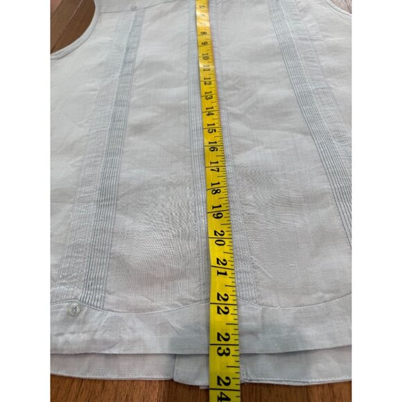 Women's 2 Piece J.M.P.Linen Guayabera Cropped Pants Set, size Large - Picture 9 of 15